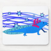 Blauer Axolotl mit Sternen Muismat (Voorkant)