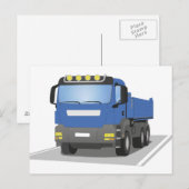 blauer Baustellen LKW Briefkaart (Voorkant / Achterkant)