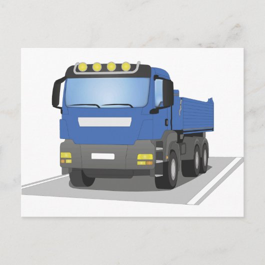 blauer Baustellen LKW Briefkaart (Voorkant)