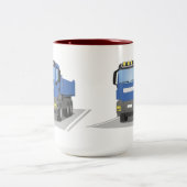 blauer Baustellen LKW Tweekleurige Koffiemok (Center)