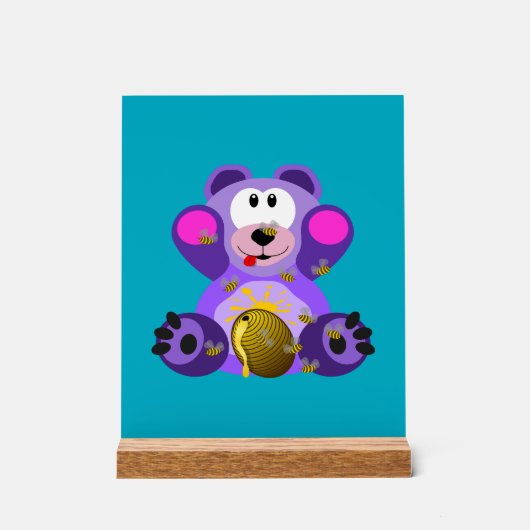 Blauer Honig Bär Acryl Bord (Voorkant)