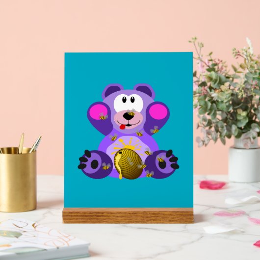 Blauer Honig Bär Acryl Bord (Huwelijk)