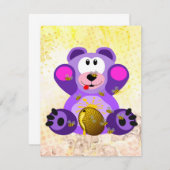 Blauer Honig Bär Bedankkaart (Voorkant / Achterkant)