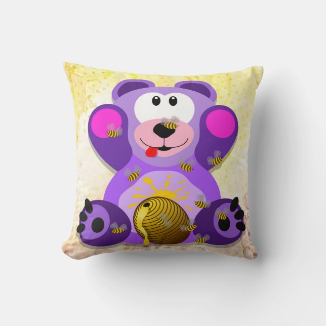 Blauer Honig Bär Kussen (Voorkant)