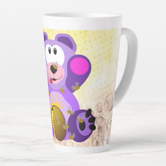 Blauer Honig Bär Latte Mok (Rechterhoek)