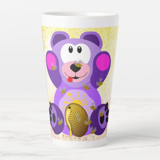 Blauer Honig Bär Latte Mok (Voorkant)