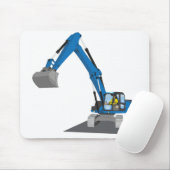 blauer Kettenbagger Muismat (Met muis)