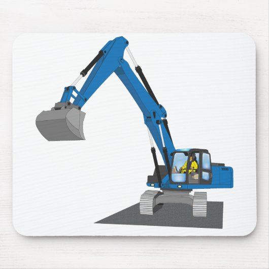 blauer Kettenbagger Muismat (Voorkant)