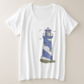 blauer Leuchtturm Grote Maat T-shirt (Design voorkant)