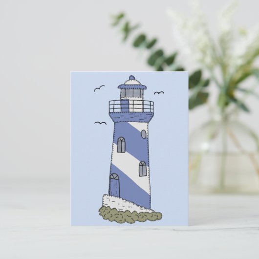 blauer Leuchturm Briefkaart (Staand voorkant)