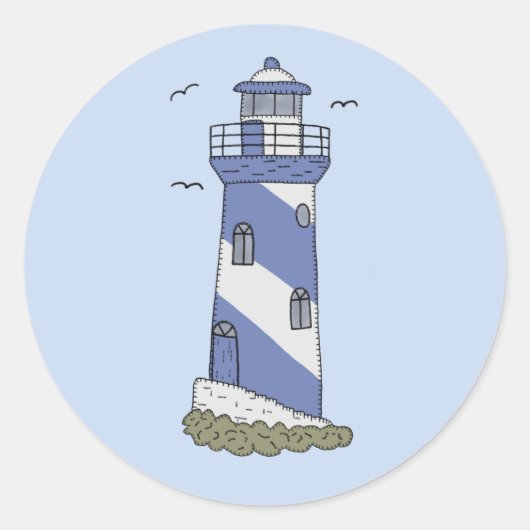 blauer Leuchturm Ronde Sticker (Voorkant)