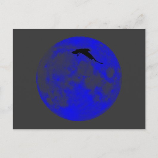 Blauer Mond Raben Blue Moon Raven Briefkaart (Voorkant)