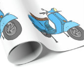 Blauer Motorroller Cadeaupapier (Rol Hoek)