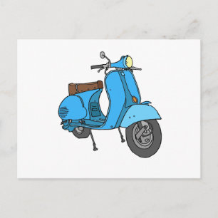Blauer Motorroller (Vespa) Briefkaart