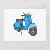 Blauer Motorroller (Vespa) Briefkaart (Voorkant)