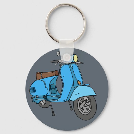 Blauer Motorroller (Vespa) Sleutelhanger (Voorkant)
