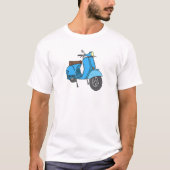 Blauer Motorroller (Vespa) T-shirt (Voorkant)