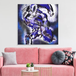 Blauer Traum. Abstrakt Canvas Afdruk