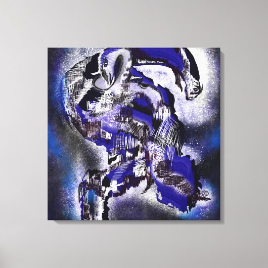 Blauer Traum. Abstrakt  Canvas Afdruk (Voorkant)