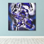 Blauer Traum. Abstrakt  Canvas Afdruk (Insitu (Houten vloer))