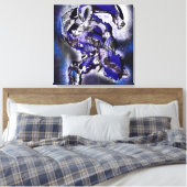 Blauer Traum. Abstrakt  Canvas Afdruk (Insitu (Slaapkamer))