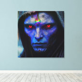 Blauer Wächter der Galaxy Canvas Afdruk (Insitu (Houten vloer))