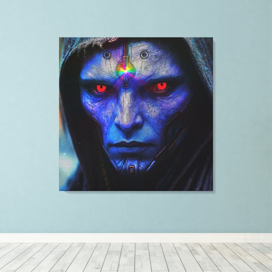 Blauer Wächter der Galaxy Canvas Afdruk (Insitu (Houten vloer))