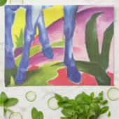 Blaues Pferd I van Franz Marc Kitchen Towel Theedoek (Gevouwen)