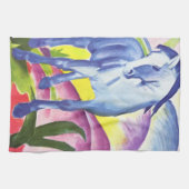 Blaues Pferd I van Franz Marc Kitchen Towel Theedoek (Horizontaal)