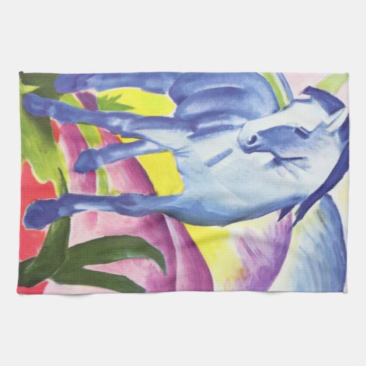 Blaues Pferd I van Franz Marc Kitchen Towel Theedoek (Horizontaal)