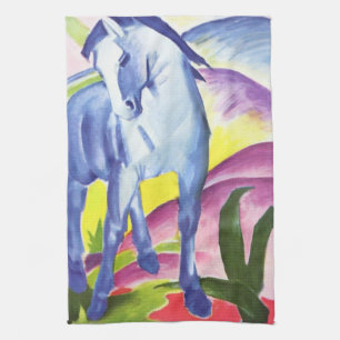 Blaues Pferd I van Franz Marc Kitchen Towel Theedoek
