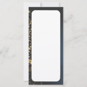 Blaues Weihnachtsmotiv mit goldenem Weihnachtsbaum (Achterkant)