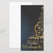Blaues Weihnachtsmotiv mit goldenem Weihnachtsbaum (Voorkant / Achterkant)
