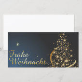 Blaues Weihnachtsmotiv mit goldenem Weihnachtsbaum (Voorkant / Achterkant)