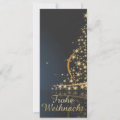 Blaues Weihnachtsmotiv mit goldenem Weihnachtsbaum (Voorkant)