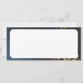 Blaues Weihnachtsmotiv mit goldenem Weihnachtsbaum (Achterkant)