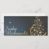 Blaues Weihnachtsmotiv mit goldenem Weihnachtsbaum (Voorkant)