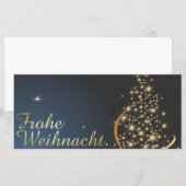 Blaues Weihnachtsmotiv mit goldenem Weihnachtsbaum (Voorkant / Achterkant)