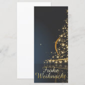 Blaues Weihnachtsmotiv mit goldenem Weihnachtsbaum (Voorkant / Achterkant)