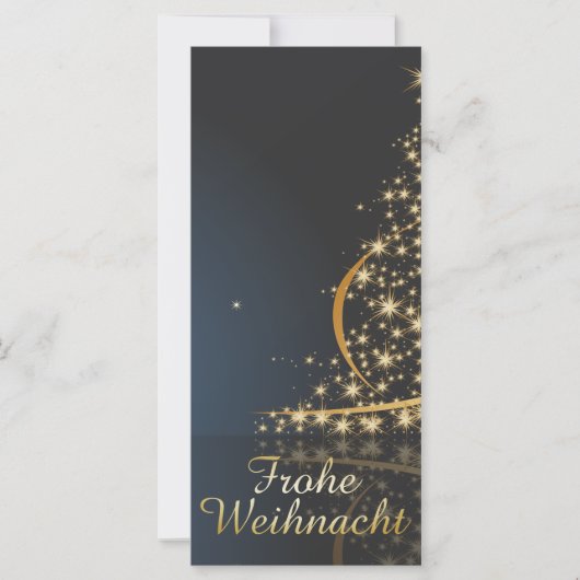 Blaues Weihnachtsmotiv mit goldenem Weihnachtsbaum (Voorkant)