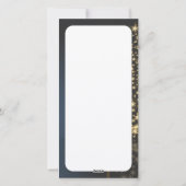 Blaues Weihnachtsmotiv mit goldenem Weihnachtsbaum Feestdagenkaart (Achterkant)