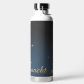 Blaues Weihnachtsmotiv mit goldenem Weihnachtsbaum Waterfles (Links)