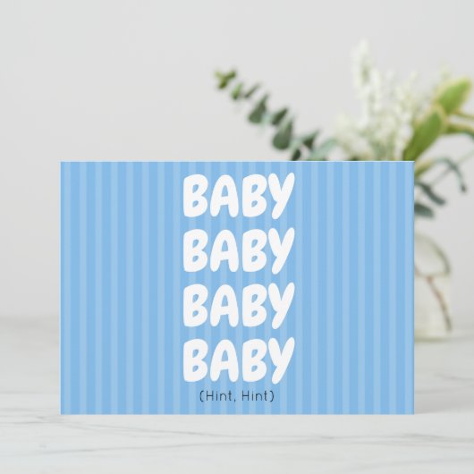 Blauew baby aankondigingskaart aankondiging (Staand voorkant)