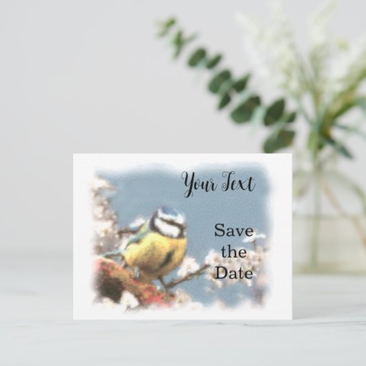 Blaumeise - Aquarell-Design | Postkarte Briefkaart (Staand voorkant)