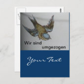 Blaumeise-umzug-postkarte Briefkaart (Voorkant / Achterkant)
