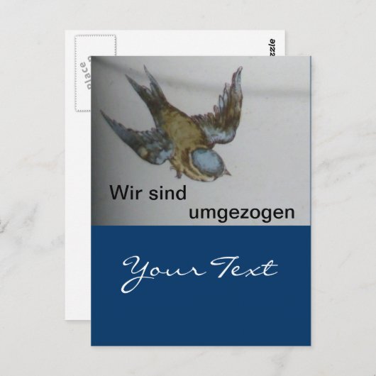 Blaumeise-umzug-postkarte Briefkaart (Voorkant / Achterkant)