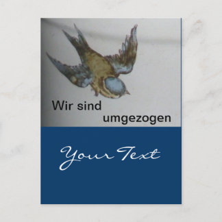 Blaumeise-umzug-postkarte Briefkaart