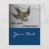Blaumeise-umzug-postkarte Briefkaart (Voorkant)