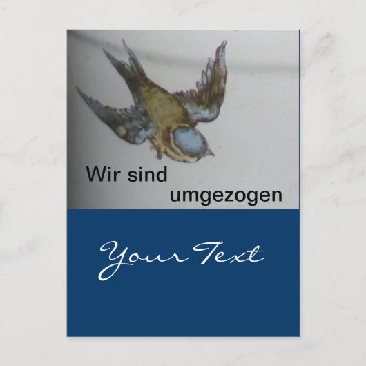Blaumeise-umzug-postkarte Briefkaart (Voorkant)