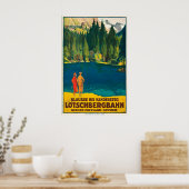 Blausee Berner Oberland Zwitserland Vintage Poster (Keuken)